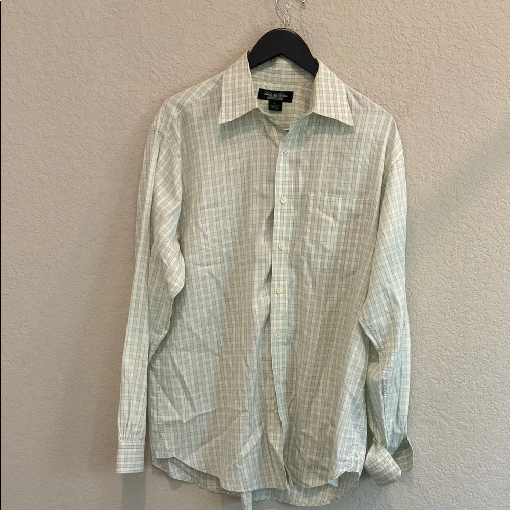 Paul & Shark Light Green Plaid Long-Sleeve Button-Down Shirt